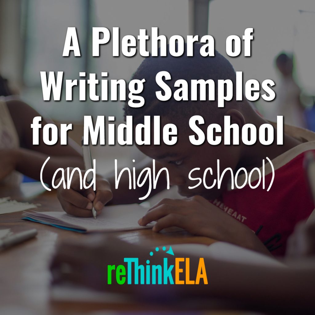 A Plethora Of Writing Examples For Middle School High School 